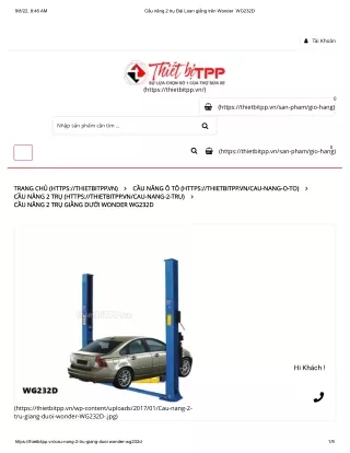Cầu nâng 2 trụ Đài Loan giằng trên Wonder  WG232D