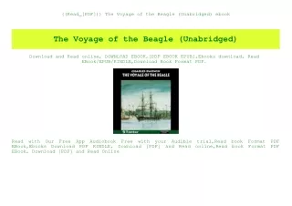 ((Read_[PDF])) The Voyage of the Beagle (Unabridged) ebook