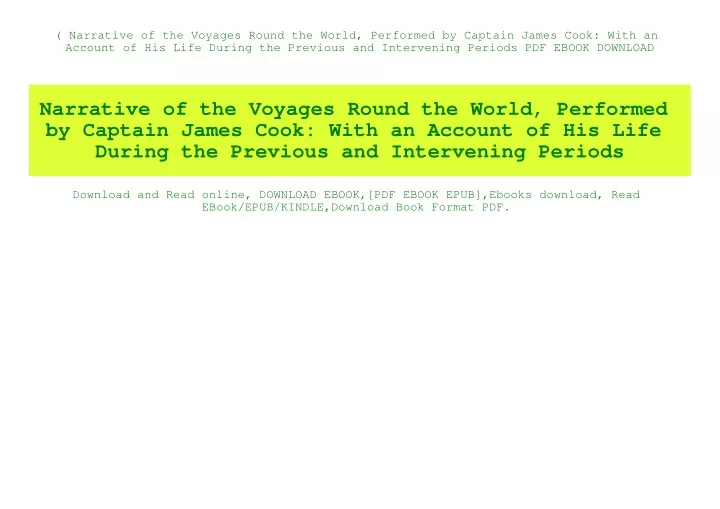 narrative of the voyages round the world