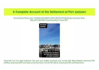 (READ-PDF!) A Complete Account of the Settlement at Port Jackson (E.B.O.O.K. DOWNLOAD^