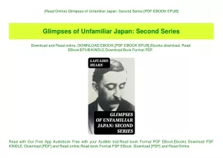 {Read Online} Glimpses of Unfamiliar Japan Second Series [PDF EBOOK EPUB]