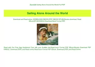 [Epub]$$ Sailing Alone Around the World Full PDF