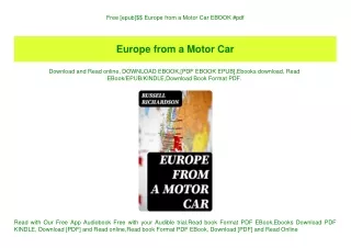 Free [epub]$$ Europe from a Motor Car EBOOK #pdf