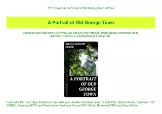 PDF [Download] A Portrait of Old George Town pdf free