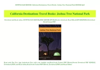 DOWNLOAD EBOOK California Destinations Travel Books Joshua Tree National Park EBOOK #pdf