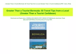 ^READ) Greater Than a Tourist-Bermuda 50 Travel Tips from a Local (Greater Than a Tourist Caribbean) [PDF  mobi  ePub]