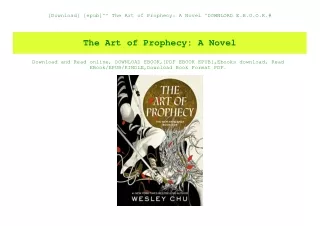 [Download] [epub]^^ The Art of Prophecy A Novel ^DOWNLOAD E.B.O.O.K.#