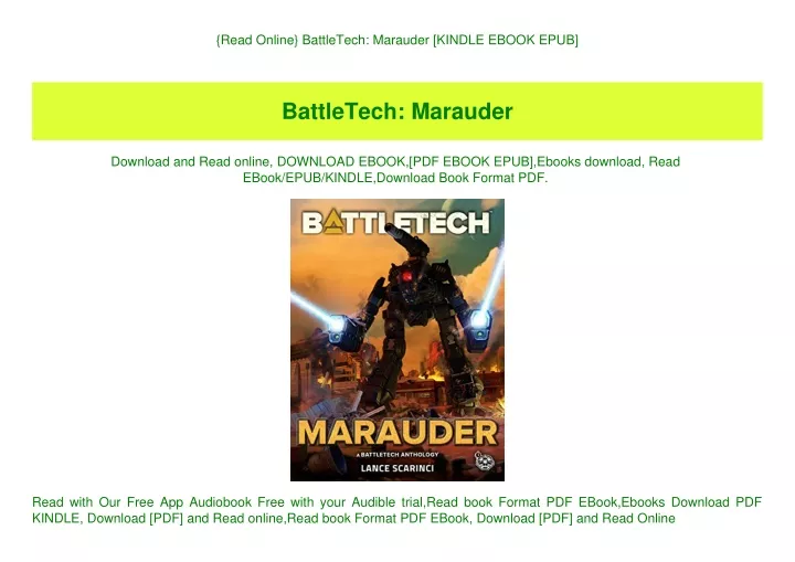 read online battletech marauder kindle ebook epub