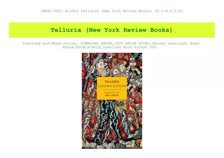 read pdf kindle telluria new york review books