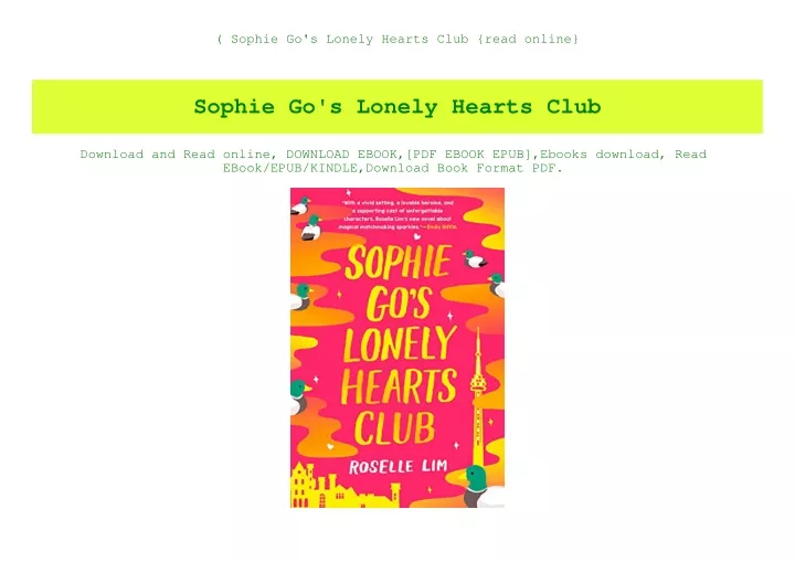 sophie go s lonely hearts club read online