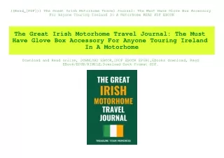 ((Read_[PDF])) The Great Irish Motorhome Travel Journal The Must Have Glove Box Accessory For Anyone Touring Ireland In