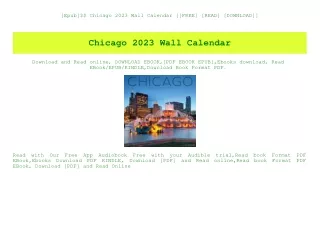 [Epub]$$ Chicago 2023 Wall Calendar [[FREE] [READ] [DOWNLOAD]]