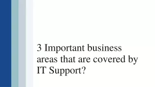 3 Important business areas that are covered by IT Support?