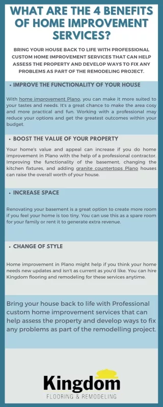 What are the 4 Benefits of Home Improvement Services