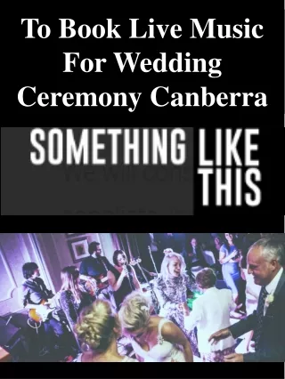 To Book Live Music For Wedding Ceremony Canberra