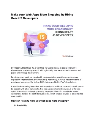 make your web apps more engaging by hiring