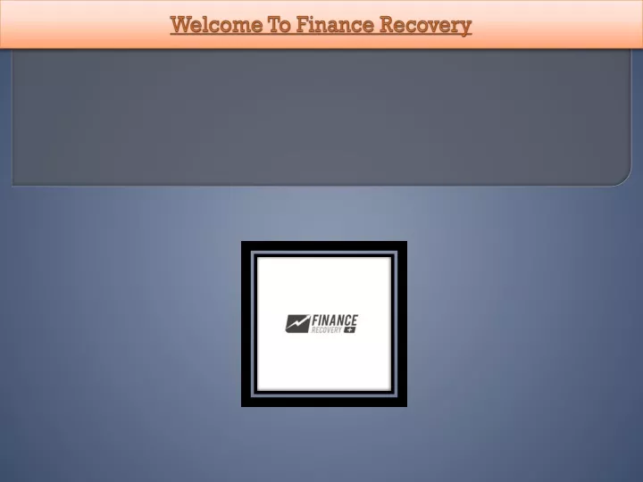 welcome to finance recovery