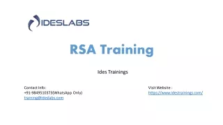 RSA Training - IDESTRAININGS