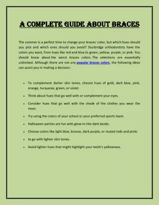 A Complete Guide about Braces