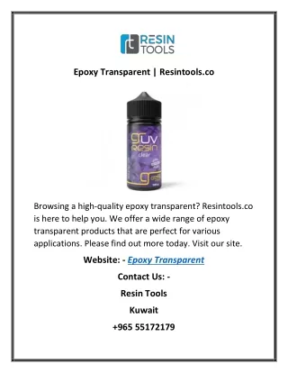 Epoxy Transparent | Resintools.co