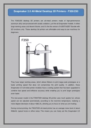 snapmaker 2 0 all metal desktop 3d printers f350