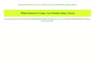 (Download) When Sorrows Come An October Daye Novel [PDF EPuB AudioBook Ebook]