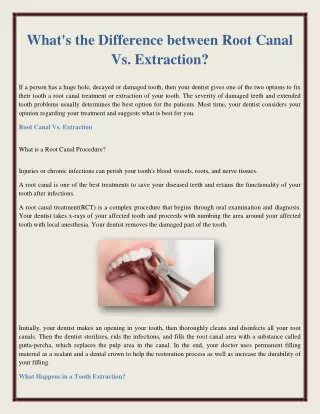 what s the difference between root canal