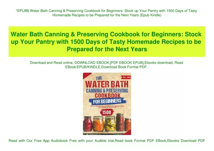 epub water bath canning preserving cookbook