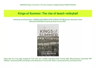 {EBOOK} Kings of Summer The rise of beach volleyball Ebook READ ONLINE