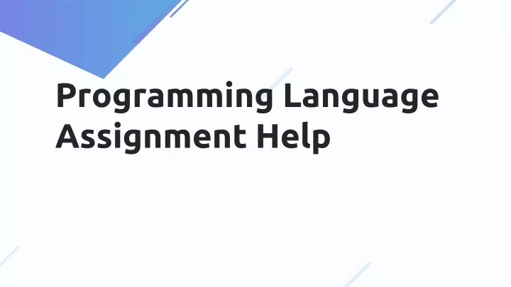 programming language assignment help