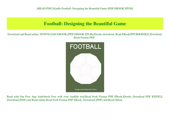 read pdf kindle football designing the beautiful