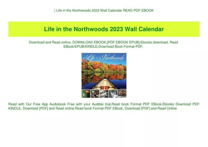 life in the northwoods 2023 wall calendar read