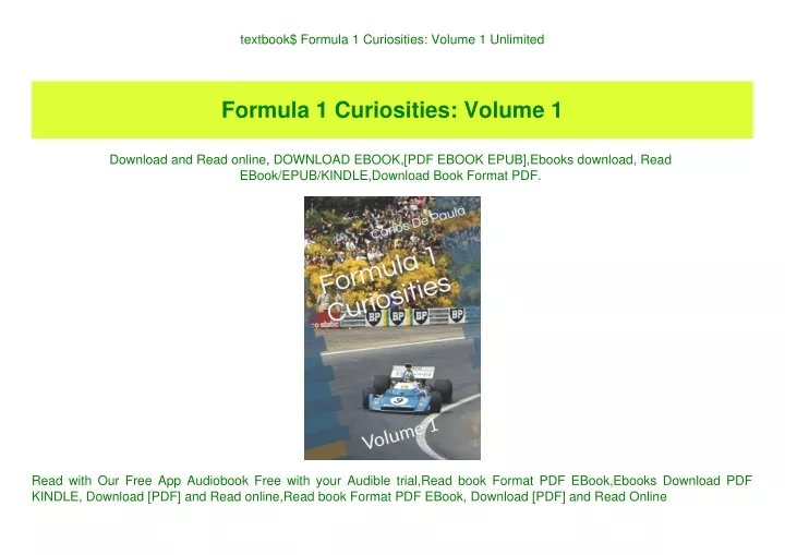 textbook formula 1 curiosities volume 1 unlimited