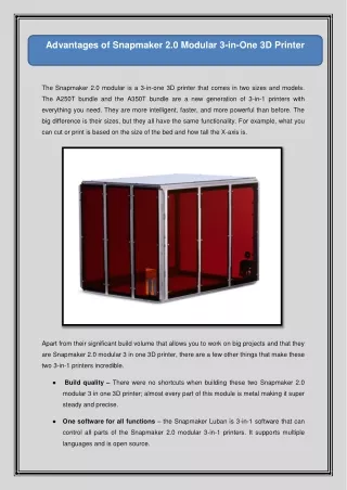 advantages of snapmaker 2 0 modular
