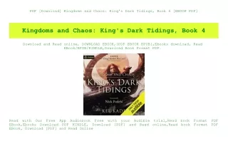 PDF [Download] Kingdoms and Chaos King's Dark Tidings  Book 4 [EBOOK PDF]