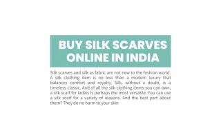 Buy Silk Scarves Online in India