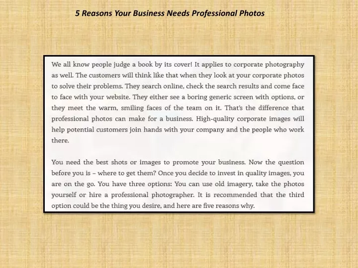 5 reasons your business needs professional photos