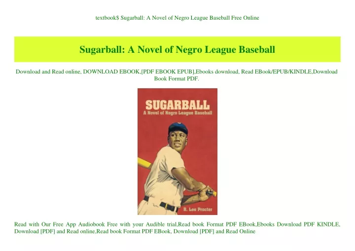 textbook sugarball a novel of negro league