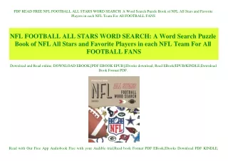 PDF READ FREE NFL FOOTBALL ALL STARS WORD SEARCH A Word Search Puzzle Book of NFL All Stars and Favorite Players in each