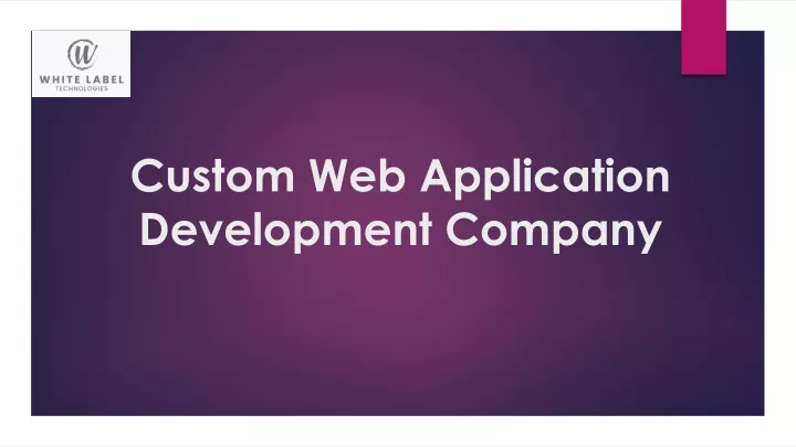custom web application development company