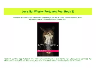 (READ)^ Love Not Wisely (Fortune's Fool Book 9) Read Online