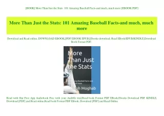 [BOOK] More Than Just the Stats 101 Amazing Baseball Facts-and much  much more [EBOOK PDF]