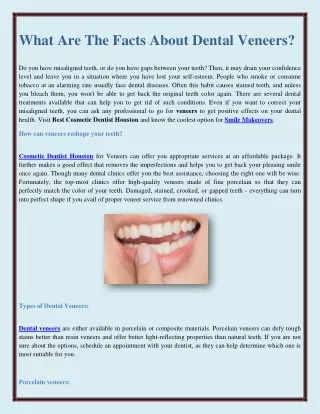 What Are The Facts About Dental Veneers?