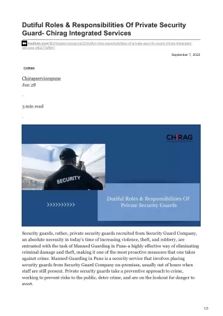 medium.com-Dutiful Roles amp Responsibilities Of Private Security Guard- Chirag Integrated Services