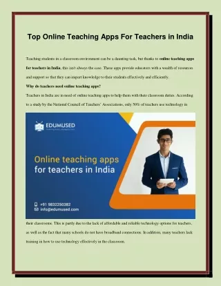 online teaching apps for teachers in India