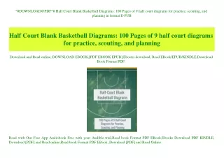 ^#DOWNLOAD@PDF^# Half Court Blank Basketball Diagrams 100 Pages of 9 half court diagrams for practice  scouting  and pla