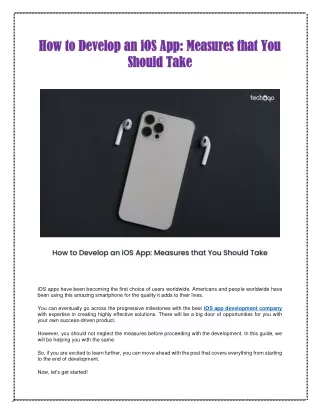 how to develop an ios app measures that