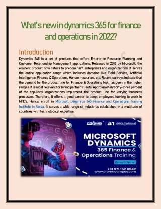 Whats new in dynamics 365 for finance and operations in 2022