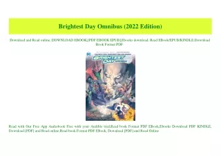 (READ-PDF!) Brightest Day Omnibus (2022 Edition) (DOWNLOAD E.B.O.O.K.^)
