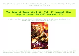 Free [download] [epub]^^ The Saga of Tanya the Evil  Vol. 17 (manga) (The Saga of Tanya the Evil (manga)  17) Free Book